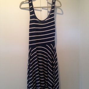 SOLD Lush Blue / White Stripe Short Casual Dress